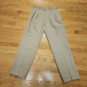 Botany 500 Men's Khaki Pants Pleated And Cuffed Size 34XXL